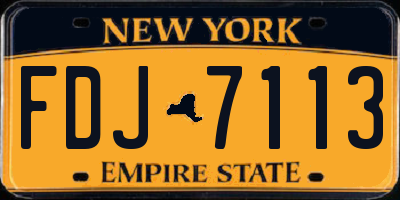 NY license plate FDJ7113