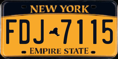 NY license plate FDJ7115