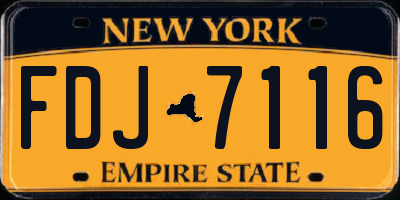NY license plate FDJ7116