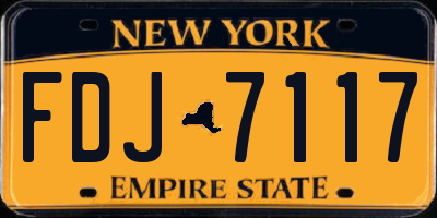 NY license plate FDJ7117