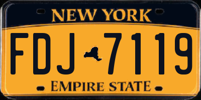 NY license plate FDJ7119
