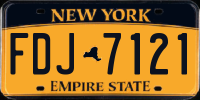NY license plate FDJ7121
