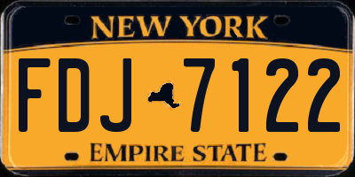 NY license plate FDJ7122