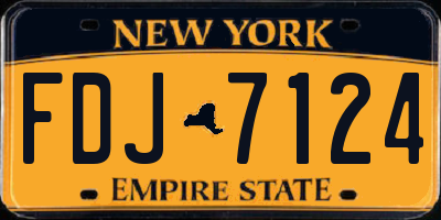NY license plate FDJ7124