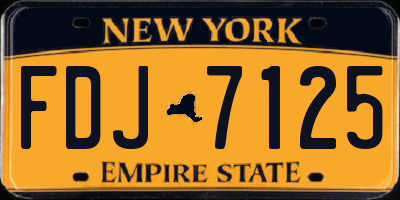 NY license plate FDJ7125