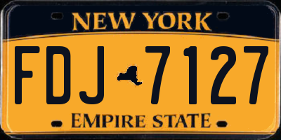NY license plate FDJ7127