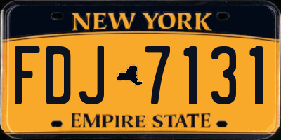 NY license plate FDJ7131