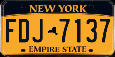 NY license plate FDJ7137