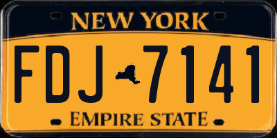 NY license plate FDJ7141