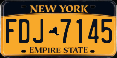 NY license plate FDJ7145