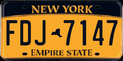 NY license plate FDJ7147
