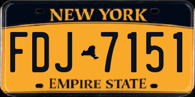 NY license plate FDJ7151