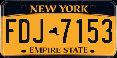 NY license plate FDJ7153
