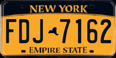 NY license plate FDJ7162