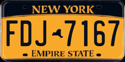 NY license plate FDJ7167