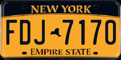 NY license plate FDJ7170