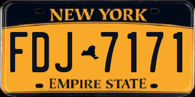 NY license plate FDJ7171