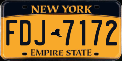 NY license plate FDJ7172