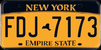 NY license plate FDJ7173