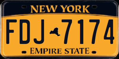 NY license plate FDJ7174