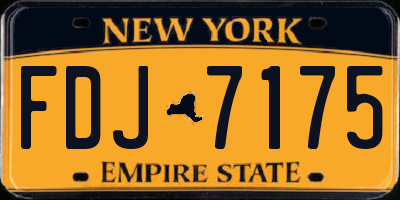 NY license plate FDJ7175