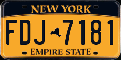 NY license plate FDJ7181