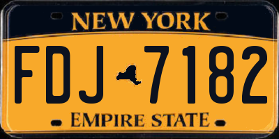 NY license plate FDJ7182