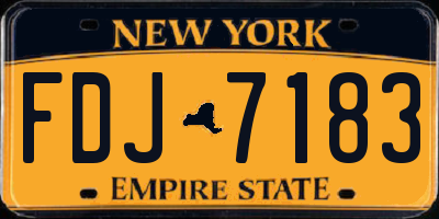 NY license plate FDJ7183