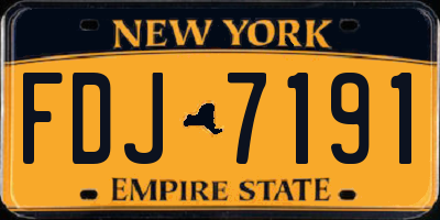 NY license plate FDJ7191