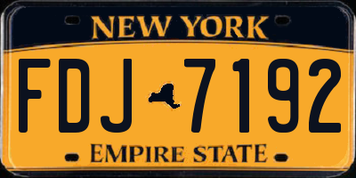 NY license plate FDJ7192