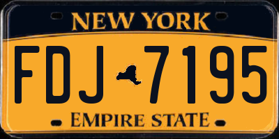 NY license plate FDJ7195