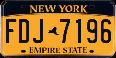 NY license plate FDJ7196