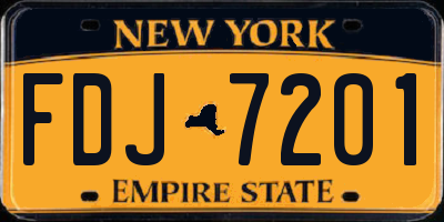 NY license plate FDJ7201
