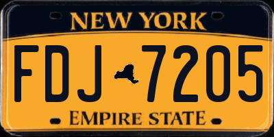 NY license plate FDJ7205