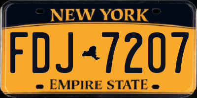 NY license plate FDJ7207