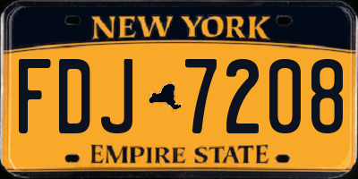 NY license plate FDJ7208