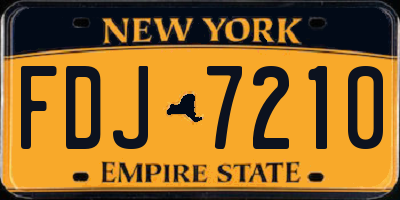 NY license plate FDJ7210