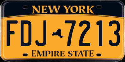 NY license plate FDJ7213