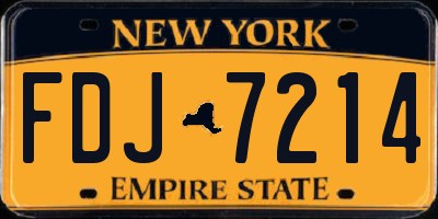 NY license plate FDJ7214