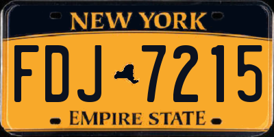 NY license plate FDJ7215