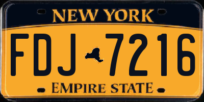 NY license plate FDJ7216