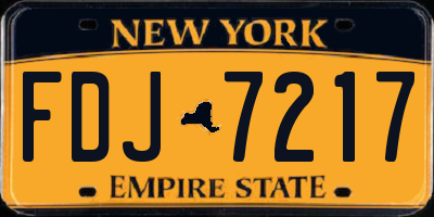 NY license plate FDJ7217