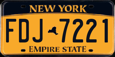 NY license plate FDJ7221