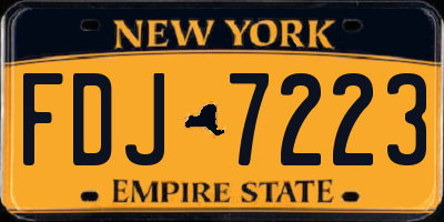 NY license plate FDJ7223