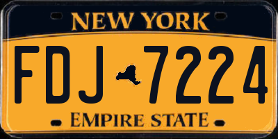 NY license plate FDJ7224