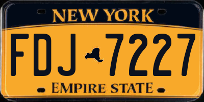 NY license plate FDJ7227