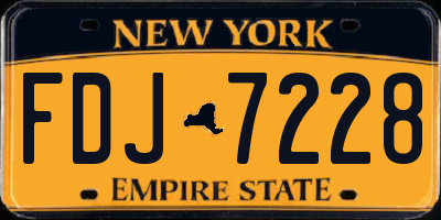 NY license plate FDJ7228