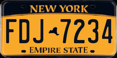 NY license plate FDJ7234