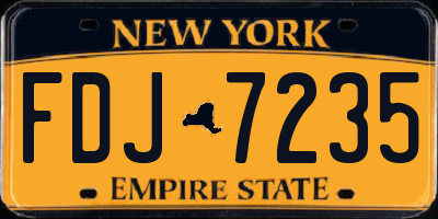 NY license plate FDJ7235