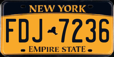 NY license plate FDJ7236
